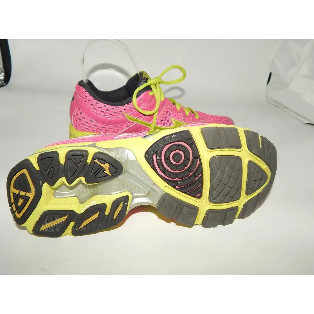 Mizuno Wave Precision 13 Women Sneaker Size 8 Pink Green - Picture 4 of 8